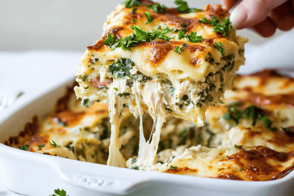 White Cheese Chicken Lasagna